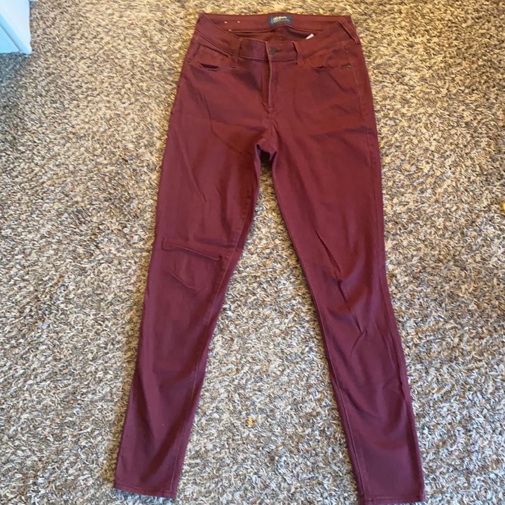 Maroon colored pants